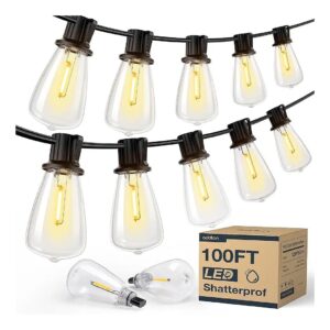 Resistant LED Outdoor String Lights 100FT with 30 Sockets for Large-Scale Glow