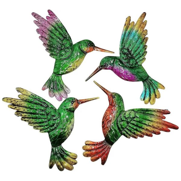 Resistant Metal Hummingbird Wall Sculpture for Backyard, Patio, and Garden