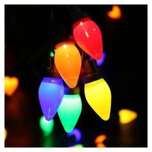 Resistant Multicolor LED String Lights for Home and Garden Decor, 24ft, 50 LED Bulbs