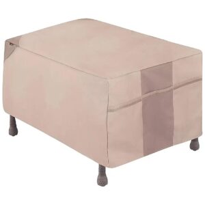 Resistant Ottoman and Side Table Cover for Outdoor Deck Furniture - Beige Color