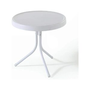 Retro-Themed Metal Side Table for Patio and Outdoor Furniture