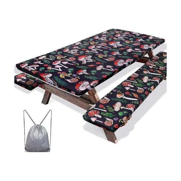 Reusable Picnic Table Cover Set with Bench Covers 72inx30in Water and Stain Resistant