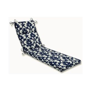 Reversible Damask Indoor Outdoor Chaise Lounge Cushion with Polyester Fill