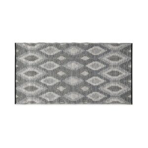 Reversible Ikat Woven Outdoor Indoor Rug 3x6 Black Polypropylene Braided Mats