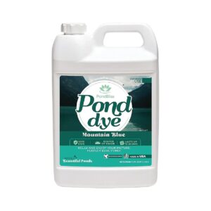 Rich Blue Pond Dye for Large Ponds up to 1 Acre, Fish and Animal Safe, 1 Gallon