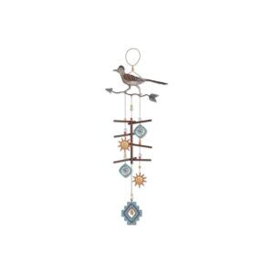 Roadrunner on Arrow Metal Wind Chime with Colorful Accents