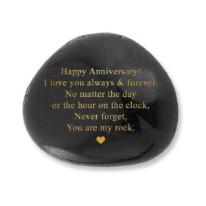 Romantic Anniversary Rock for Him or Her with Golden Engraving