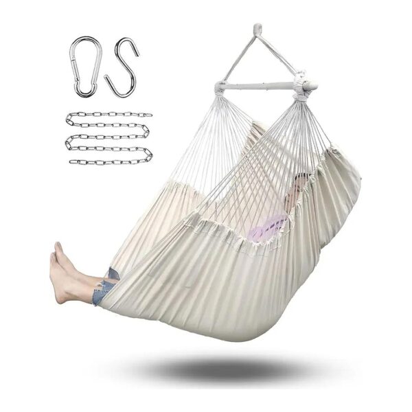 Roomy and Strong Indoor Hammock Swing Chair with Steel Spreader Bar