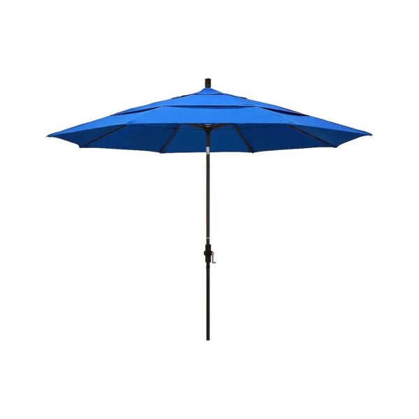 Round Aluminum Patio Umbrella with Crank Lift, Collar Tilt, and Vibrant Royal Blue Canopy