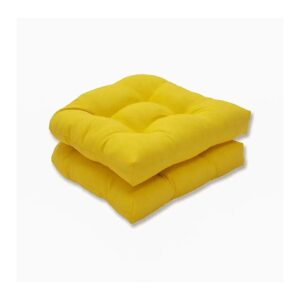 Round Back Seat Cushions Yellow 2 Pack 100% Polyester Handcrafted for Indoor Outdoor