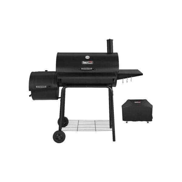 Royal Gourmet Charcoal Grill Offset Smoker with Cover and Lid-Mounted Thermometer