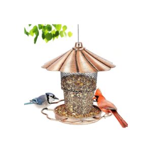 Rust Resistant Metal Wild Bird Feeder for Hanging Yard and Garden with Easy Refill Top