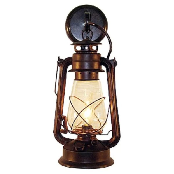 Rustic Steel Lantern Wall Sconce with 25-Watt Candle Light and Mounting Hook and Hardware