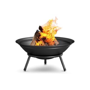 Rustproof Round Metal Fire Pit Bowl for Outdoor Wood Burning Fireplaces