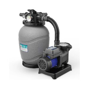 Sand Filter Pump for Above Ground Pools with Timer and 4-Way Valve