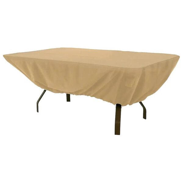 Sand Patio Furniture Cover with Terrazzo Design for Rectangular Tables