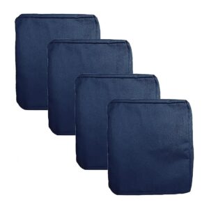 Sapphire Blue Outdoor Cushion Replacement Covers, 4-Pack, Water Repellent, 24" x 24" x 4