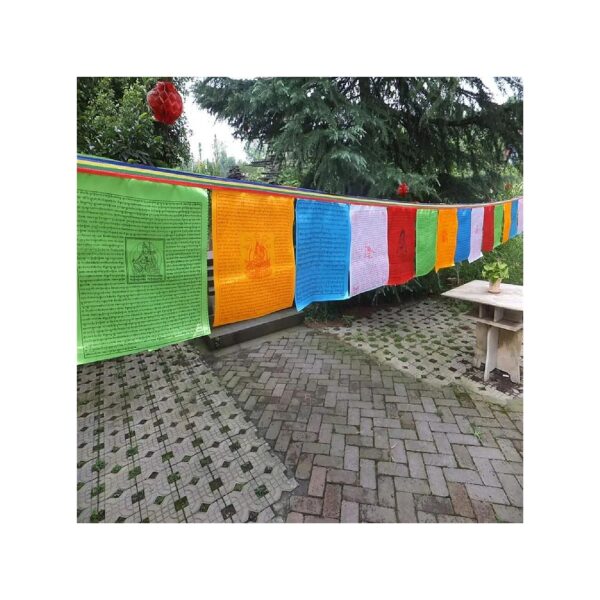 Satin Tibetan Prayer Flags Pack of 100 10In x 9In Indoor Outdoor Use