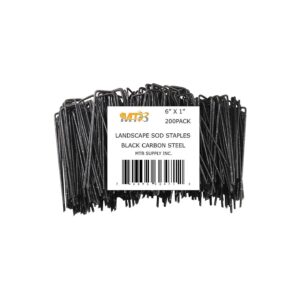 Secure Your Garden with 200 Pack Black Carbon Steel Landscape Staples