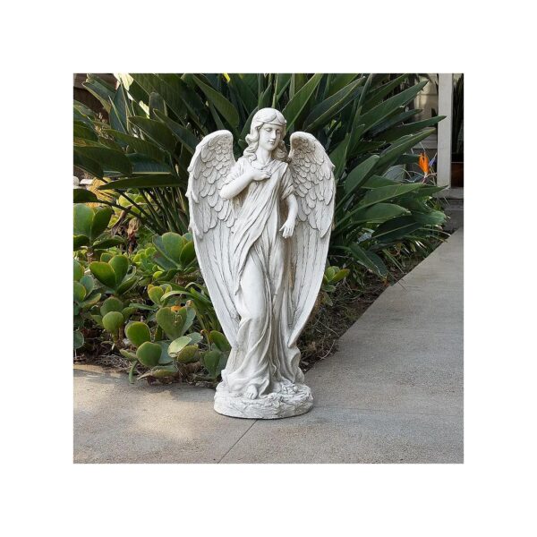 Serene Gray Angel Statue, Perfect for Yard, Garden, or Patio, 31 High, 1-Year Warranty