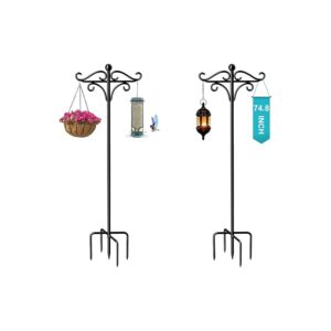 Shepherds Hooks for Hanging Outdoor Bird Feeders, Plant Pots, and Solar Lanterns