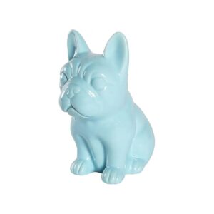 Shiny Blue Sitting French Bulldog Dog Statue for Decorative Decoration