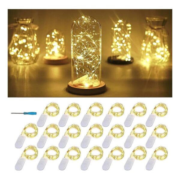 Silver Coated Copper Wire Starry String Lights with 20 LEDs for DIY Party Decorations