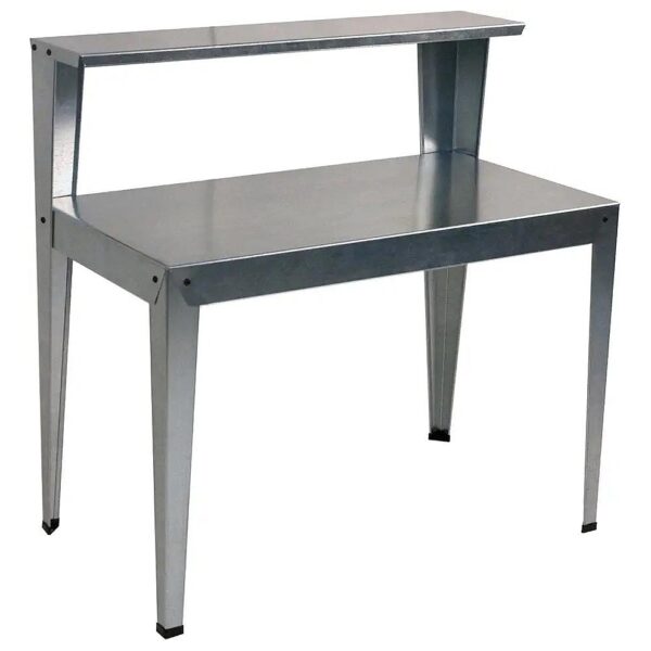 Silver Steel Greenhouse Potting Work Table with Shelves for Plants and Equipment