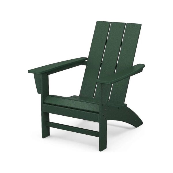 Simple and Durable Green Adirondack Chair with Polyethylene Construction