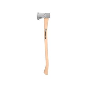 Single Bit Axe featuring Adze Head with Silver Polish on Hickory Handle