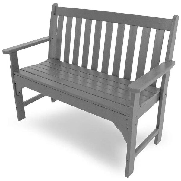 Slate Grey 48" Bench with Unique Synthetic Wood Look and Marine-Grade Hardware