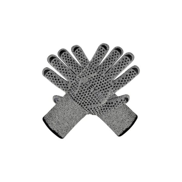 Slip Oven Mitts for BBQ and Outdoor Cooking, Heat Resistant Gloves for Men and Women