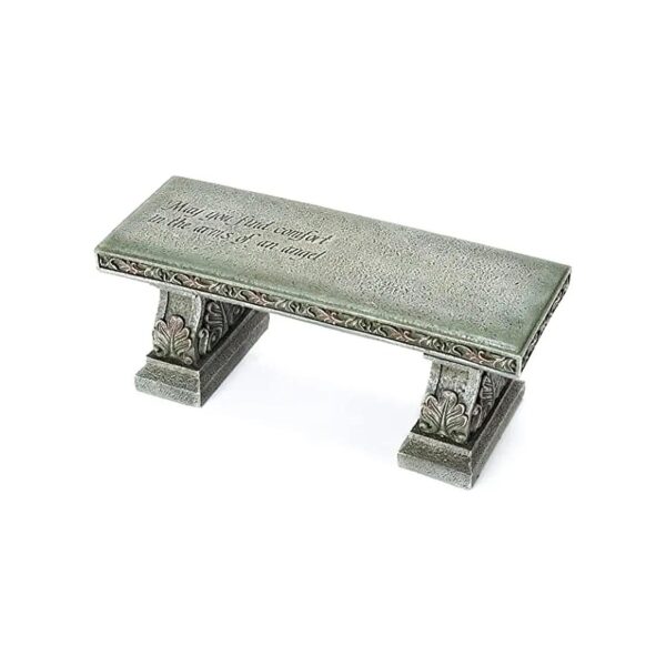 Small Durable Resin Memorial Bench with Verse Inscribed on Top for Compact Spaces