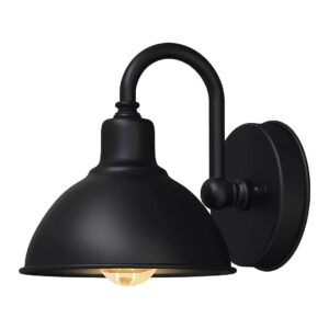 Small Farmhouse Outdoor Lighting with Black Metal Surface and Gooseneck