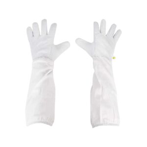 Small Goatskin Beekeeping Gloves with Sleeves for Beekeepers with Small Hands