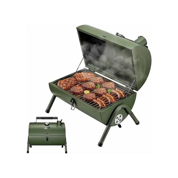 Small Metal Charcoal BBQ Grill with Adjustable Air Vents for Precise Temperature Control