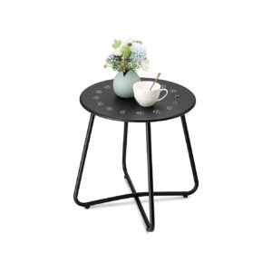 Small Metal Patio Side Table for Patio Yard Balcony Garden Use with Protective Coating