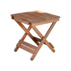 Small Teak Wood Folding Side Table for Backyard or Porch Decoration