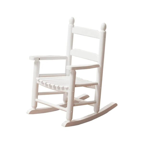 Small White Wooden Kids Rocking Chair for Indoor or Outdoor Use Aged 3-6