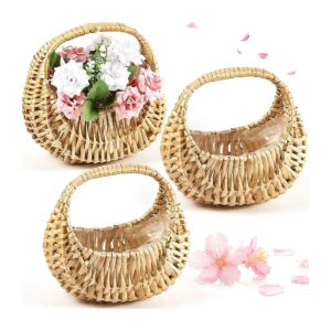 Small Wicker Baskets with Handles for Home Decor and Storage