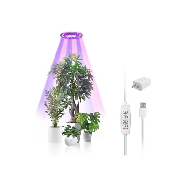 Smart Grow Light for Indoor Plants with Adjustable Brightness and Timer Function