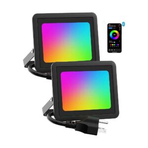 Smart LED Flood Light 40W RGBW Bluetooth Mesh APP Control 2700K Color Changing Flooding