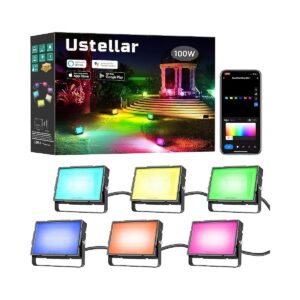 Smart Outdoor Flood Lights with RGBW Colors, Alexa Control, and Warm White Options