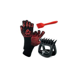 Smoker Accessories Kit with Premium Gloves and Meat Claws for Outdoor Grilling