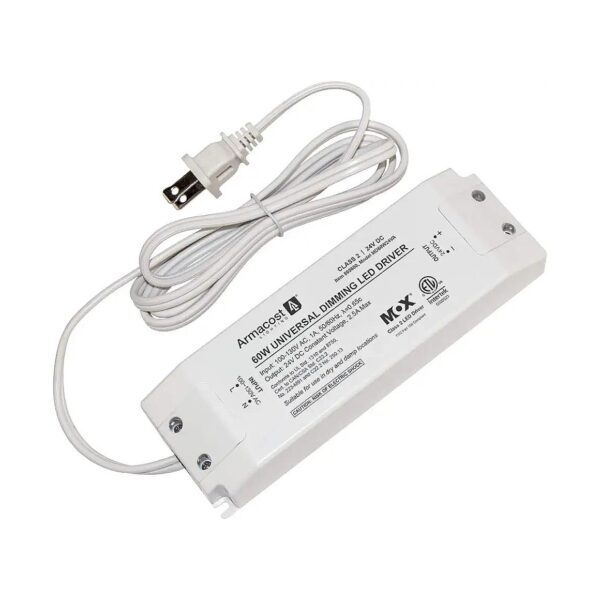 Smooth Dimming for LED Lighting with Removable AC Cord and 60 Watt Power