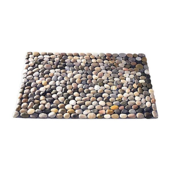 Smooth River Rock Stone Floor Mat for Indoor Outdoor Use