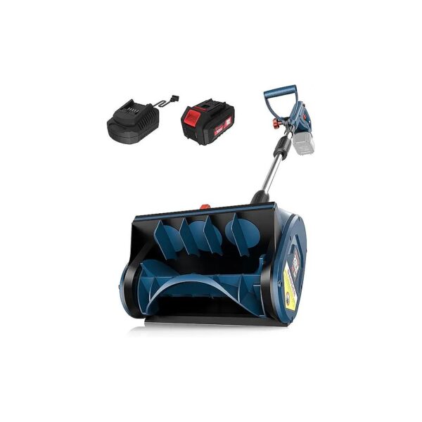 Snow Blower with Directional Plate and Adjustable Front Handle, 20V and 4 Ah Battery