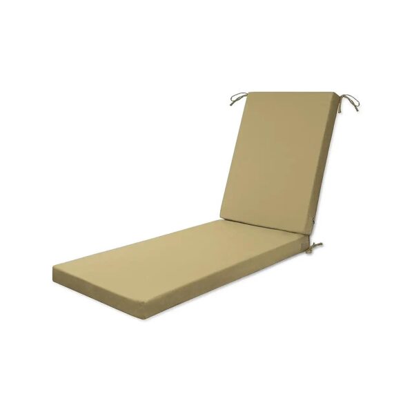 Soft Beige Outdoor 80x26x3 inch Waterproof Chaise Lounge Cushions with Adjustable Lacing