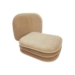 Soft Khaki Foam Seat Cushions for Chair Pads 4 Pack Set Dining Metal Wooden Patio Chairs