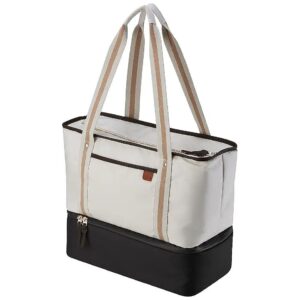 Soft Sided Cooler Tote with Insulated Compartments for Spacious Storage and Organization